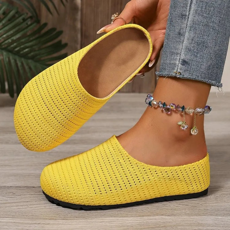 Women's mesh breathable low heel slippers