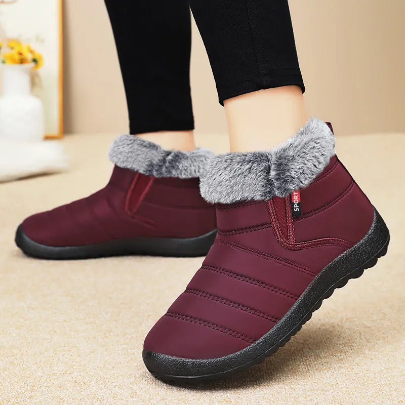 Women's Waterproof Warm Plush Lined Outdoor Snow Ankle Boots