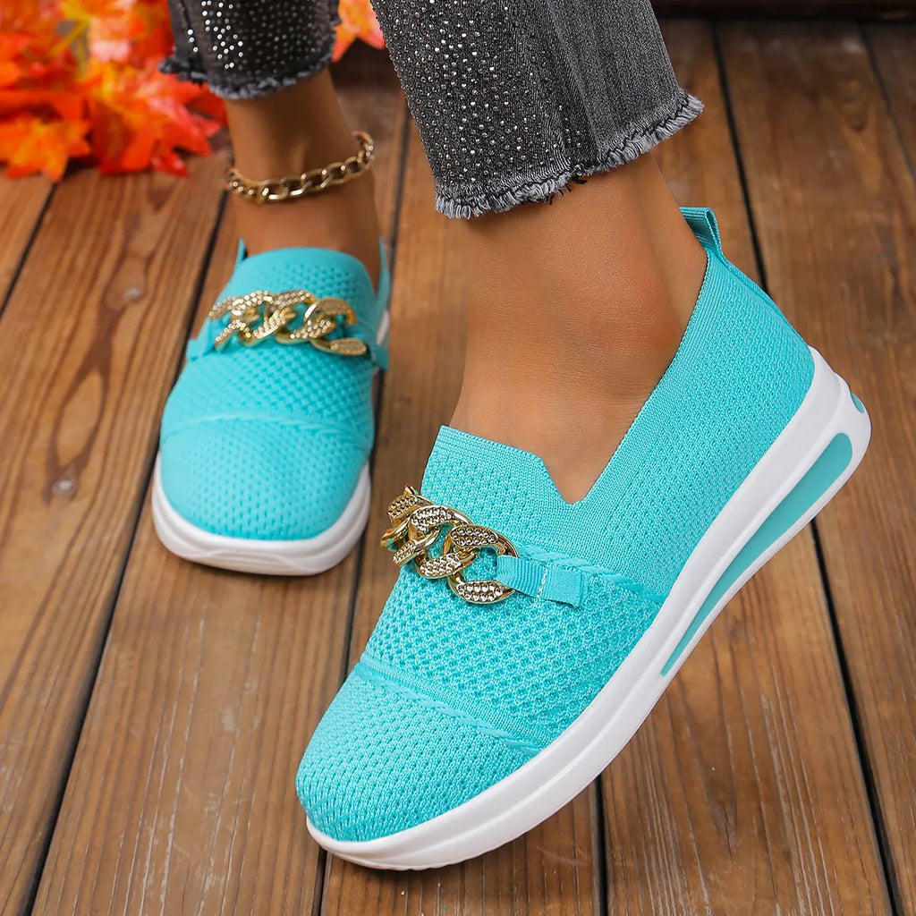 Women's Woven Breathable Casual Wedge Sneakers