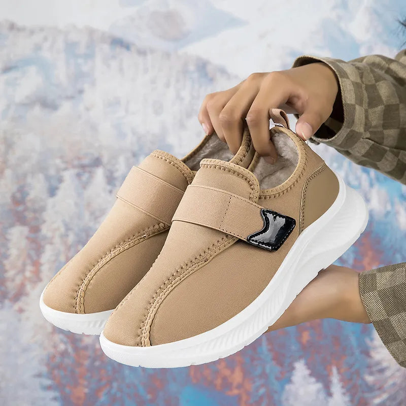 Women’s Fleece Lined Slip On Winter Shoes with Adjustable Strap