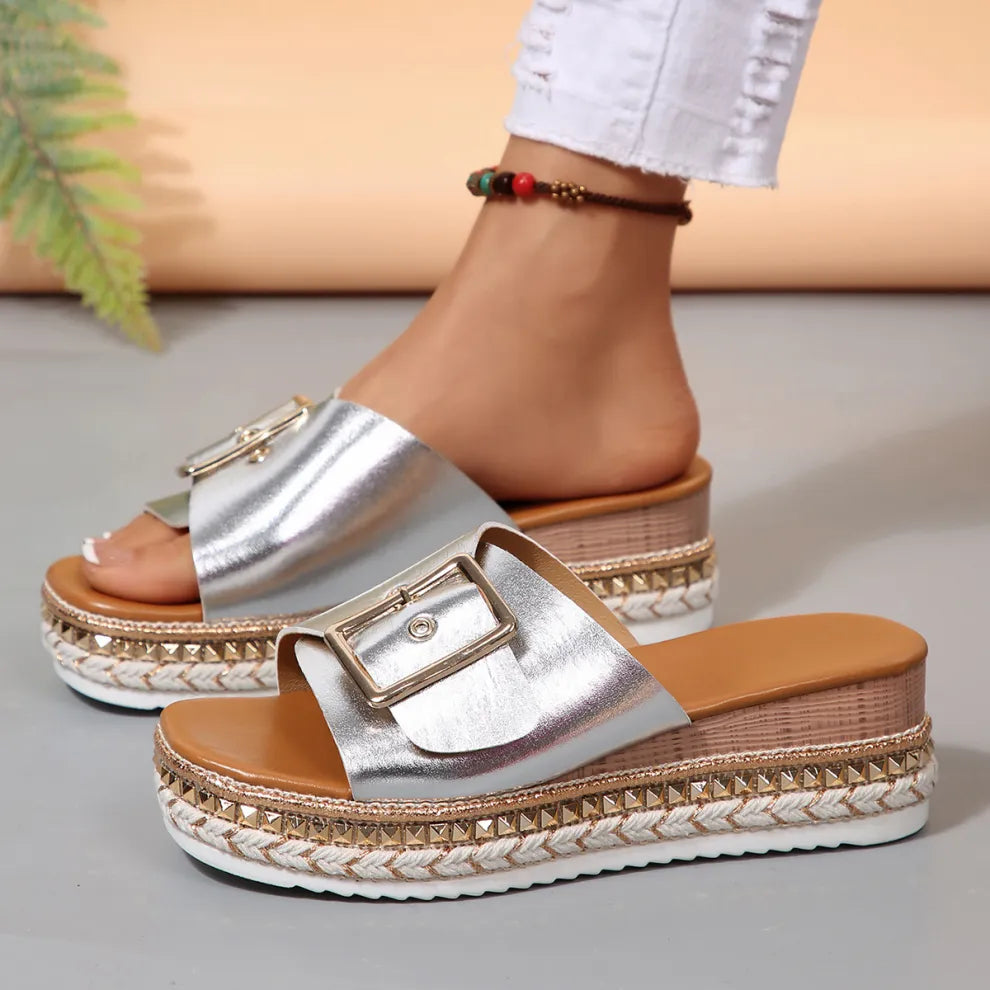 Women's new summer wedge slippers