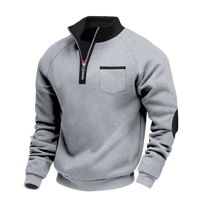 Men's Comfortable Half-Zip Stand-Collar Sweater