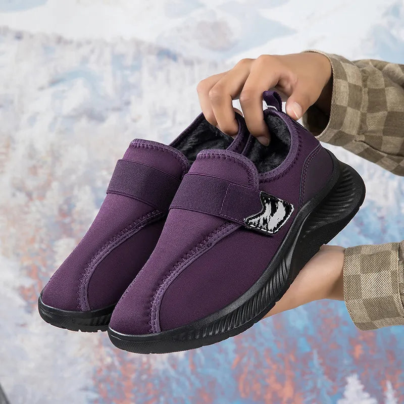 Women’s Fleece Lined Slip On Winter Shoes with Adjustable Strap