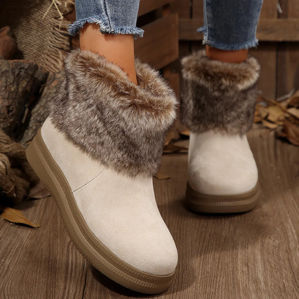 Women’s Warm Fleece-Lined Cotton Ankle Boots