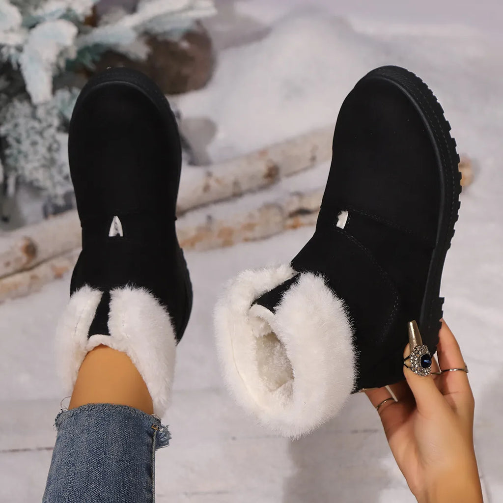 Women’s Winter Slip-On Low Heel Non-Slip Snow Boots