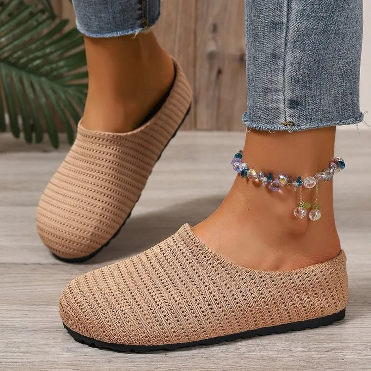 Women's mesh breathable low heel slippers