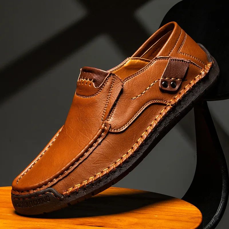 Men's Handmade Genuine Leather Slip-On Loafers