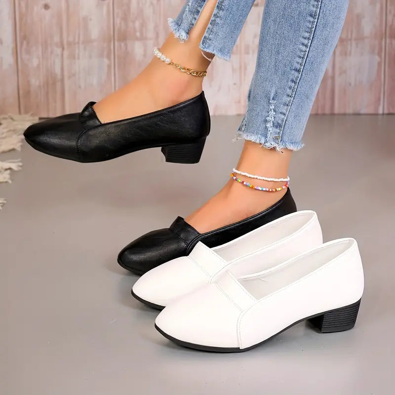 Elegant Chunky Heel Pumps