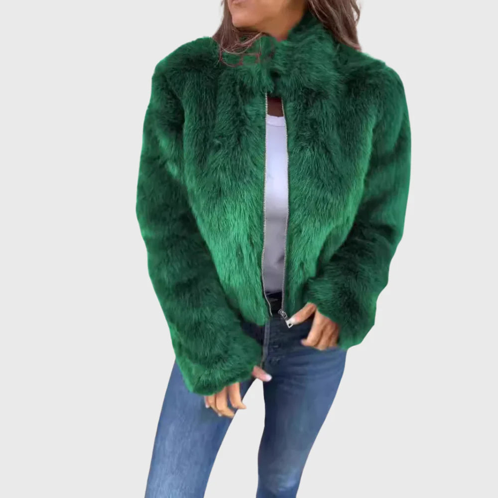 Women’s Faux Fur Zip-Up Winter Jacket