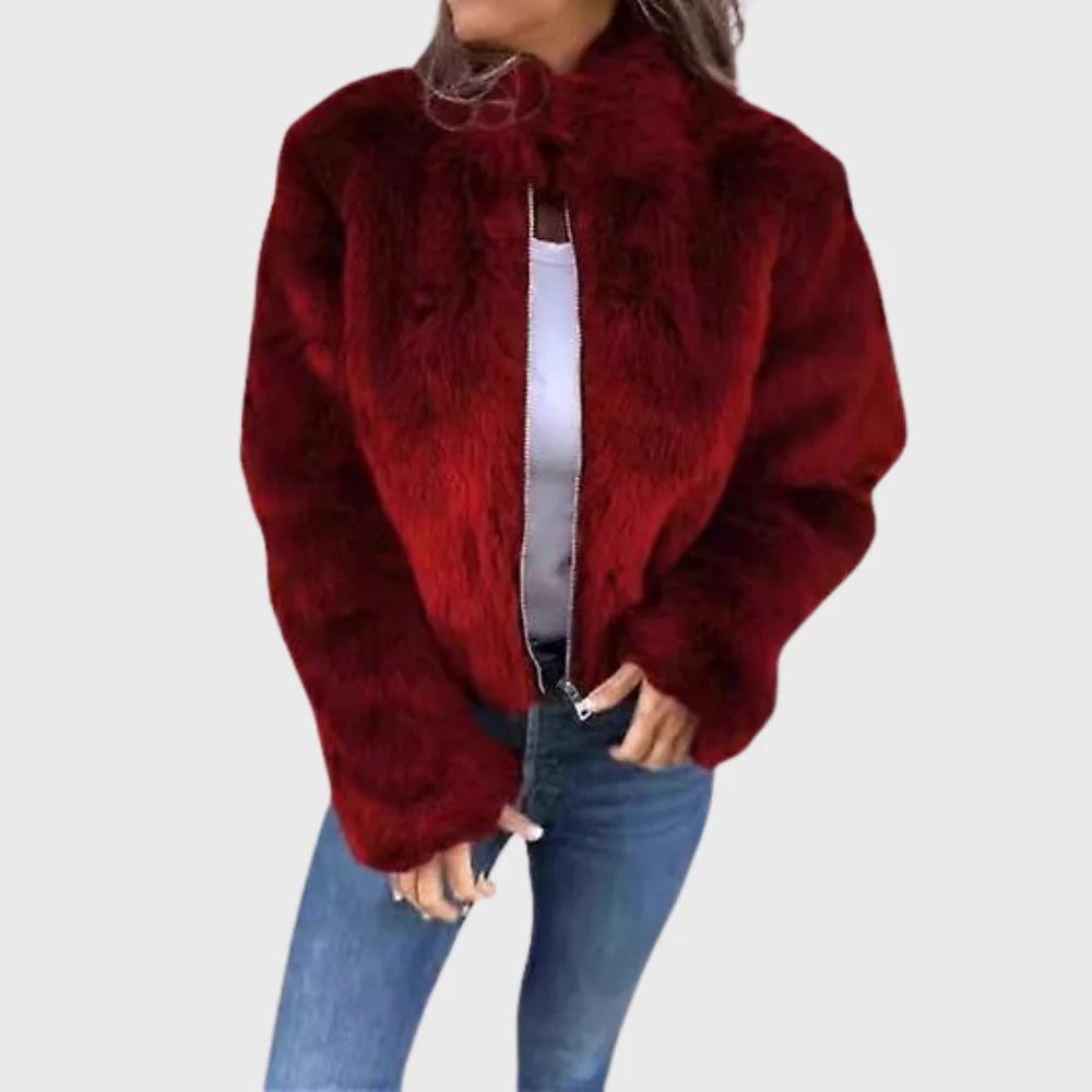 Women’s Faux Fur Zip-Up Winter Jacket