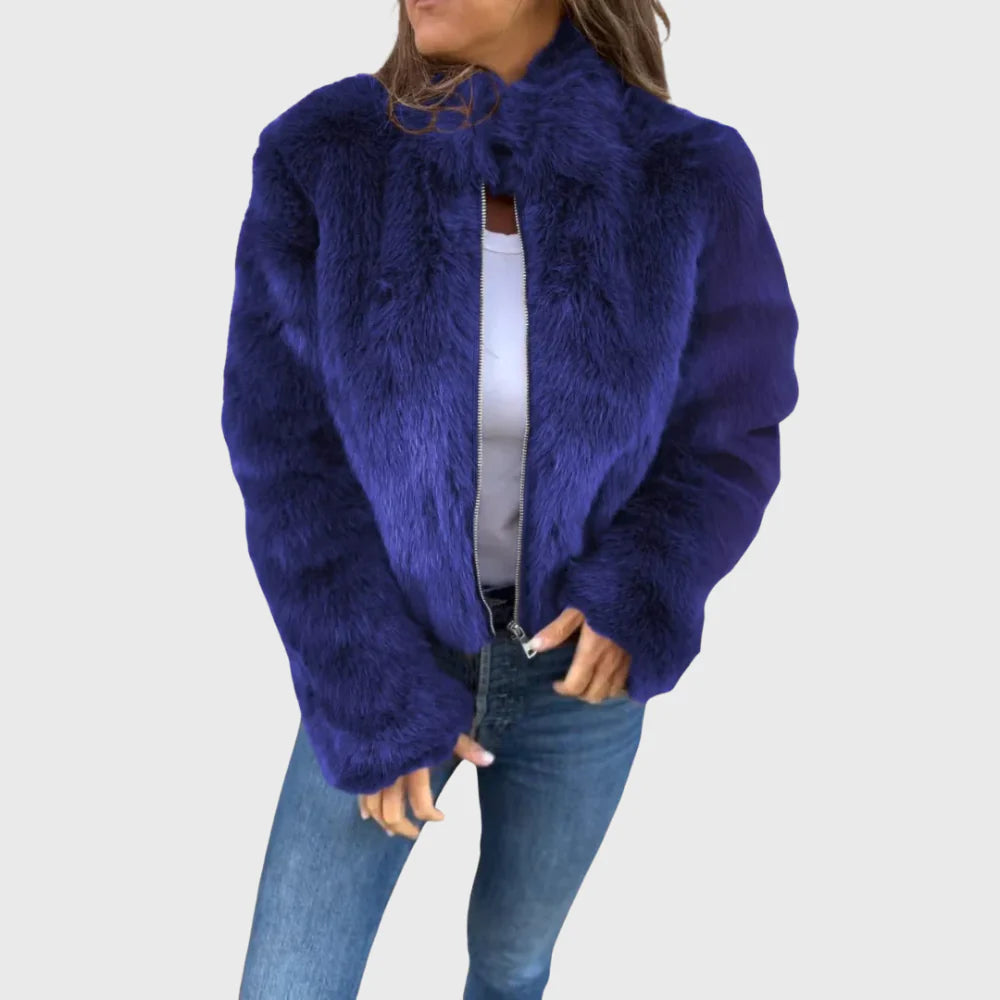 Women’s Faux Fur Zip-Up Winter Jacket