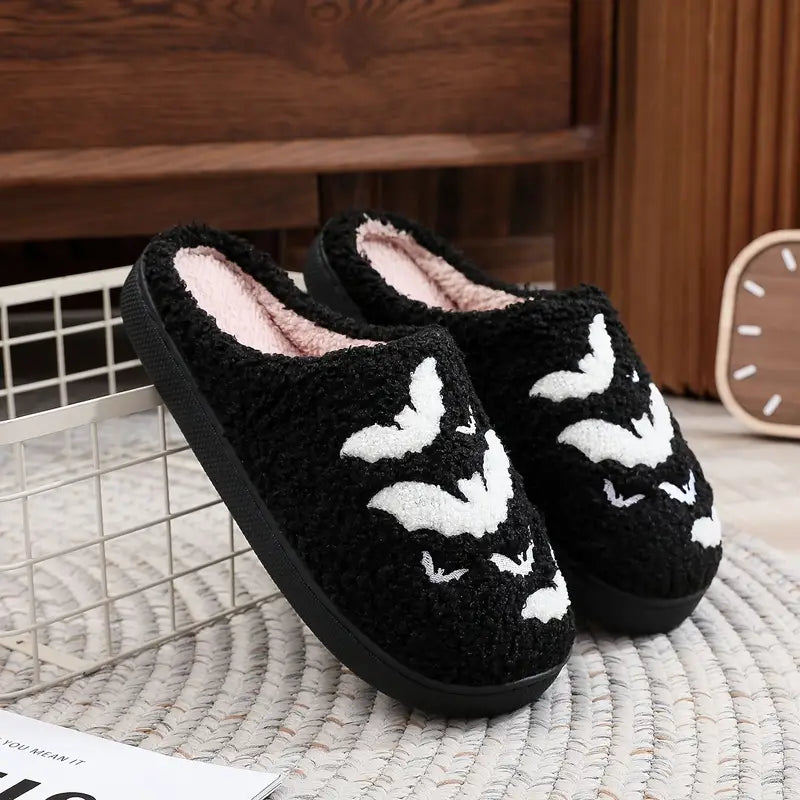 Halloween Skull & Ghost Plush Slippers