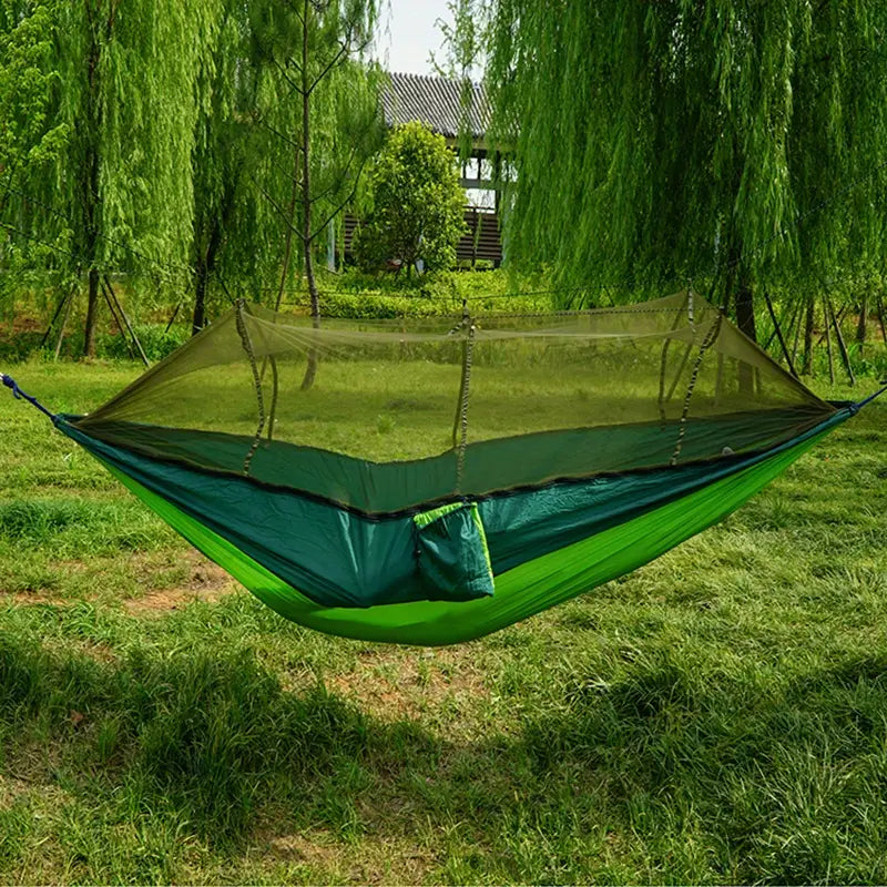 Anti-Rollover Hammock with Mosquito Net