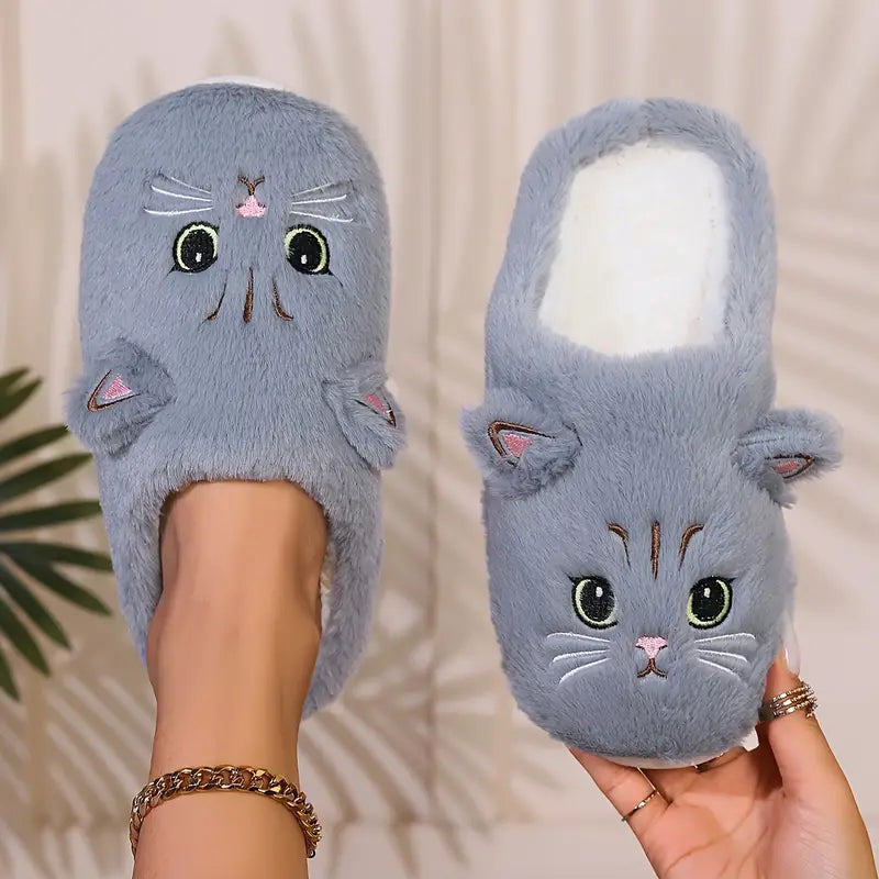 Kawaii Cat Fuzzy Winter Slippers