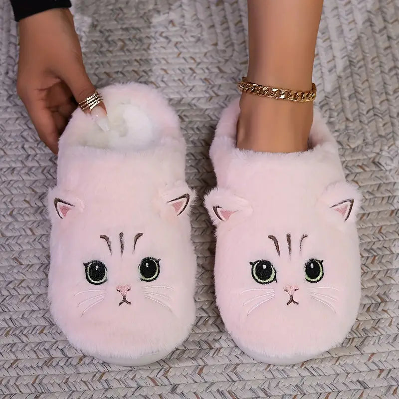 Kawaii Cat Fuzzy Winter Slippers