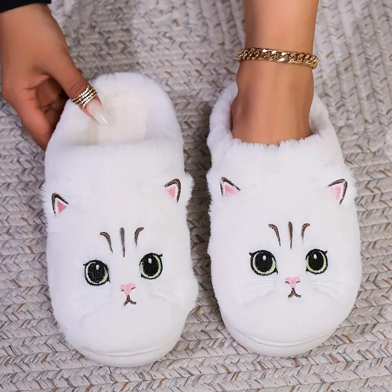 Kawaii Cat Fuzzy Winter Slippers