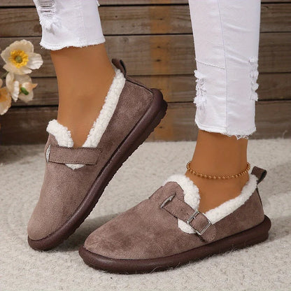 Women's Plush Round Toe Slip-On Comfort Shoes