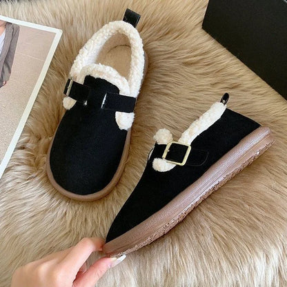 Women's Plush Round Toe Slip-On Comfort Shoes