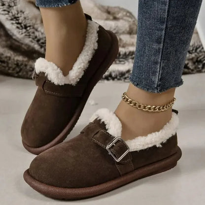Women's Plush Round Toe Slip-On Comfort Shoes
