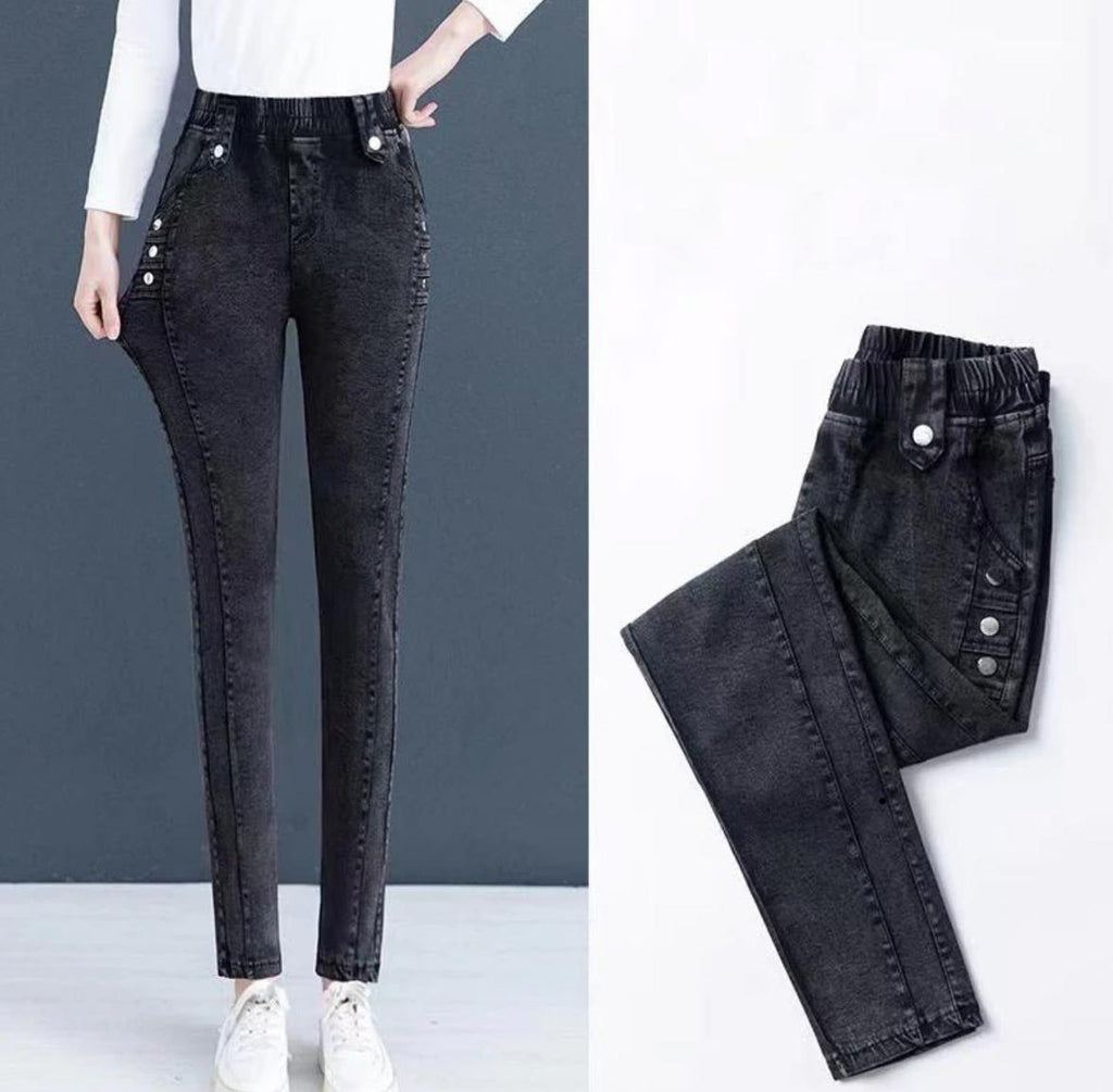 Elastic warm plush Skinny jeans for women