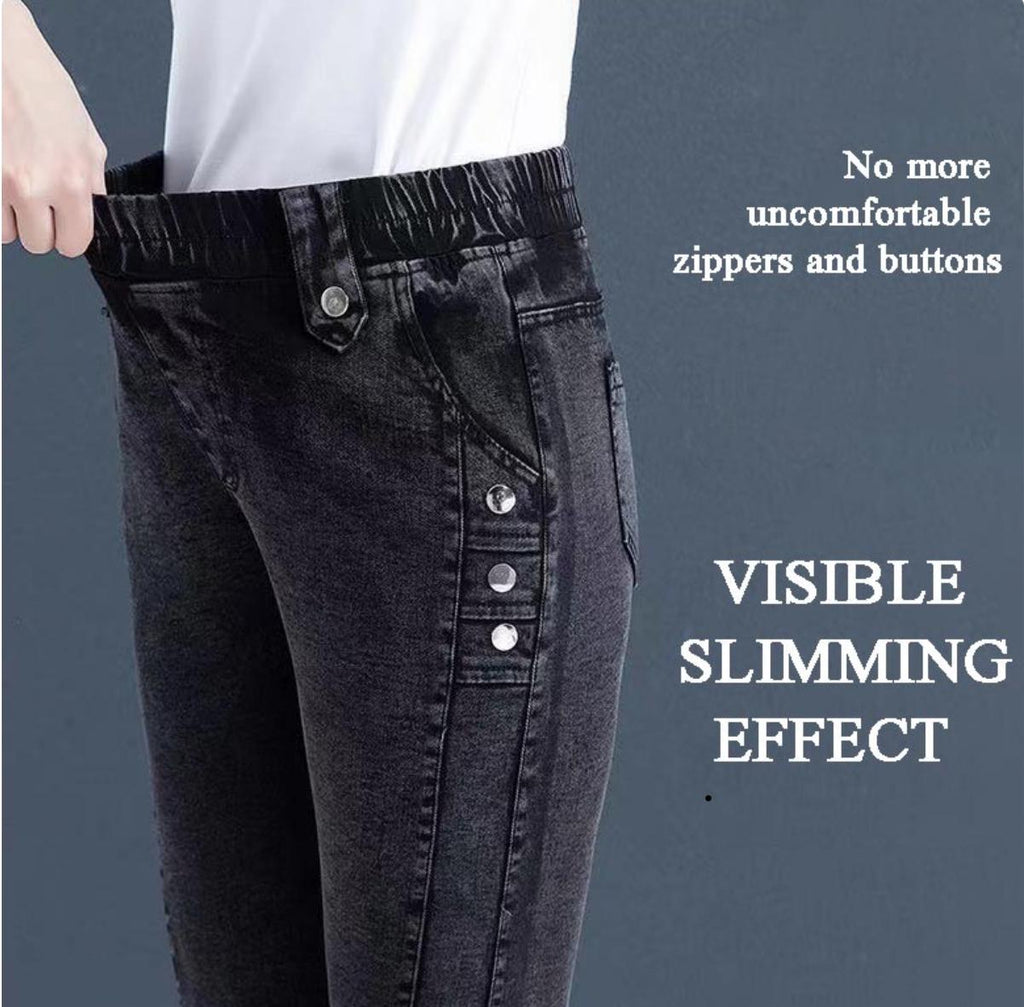 Elastic warm plush Skinny jeans for women