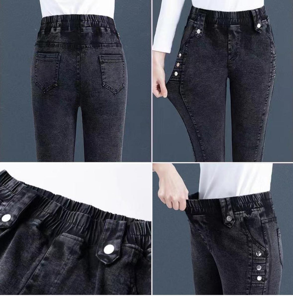 Elastic warm plush Skinny jeans for women