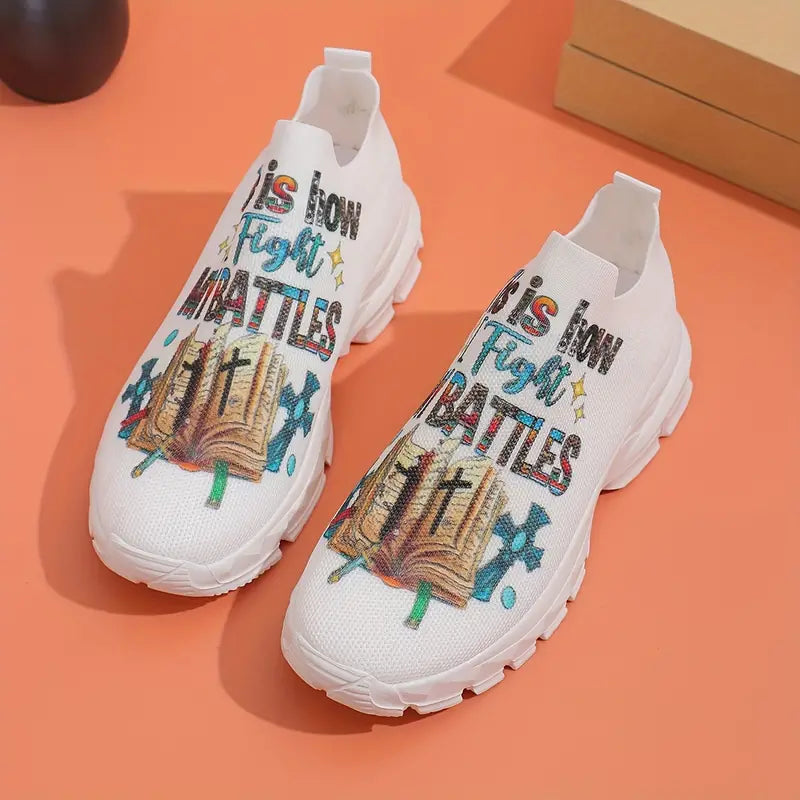 Women's Letter Print Platform Sneakers