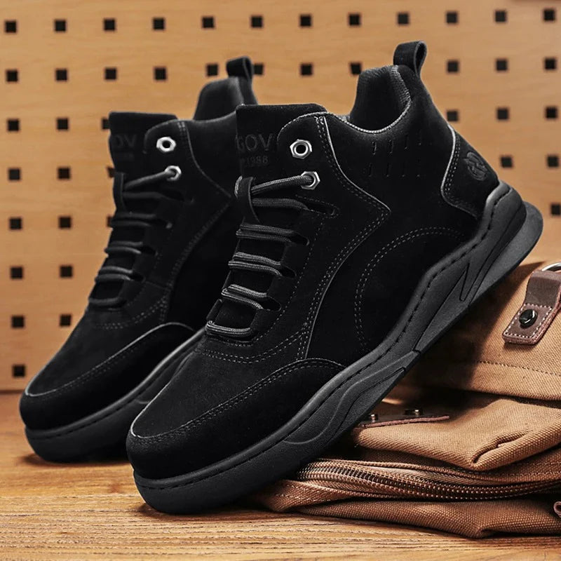 Men’s Suede Fleece-Lined Mid-Top Winter Trainers