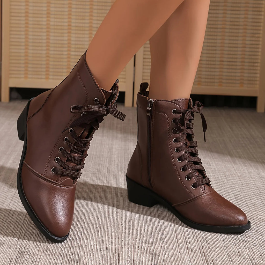 Women’s Chic Mid-Heel Combat Boots