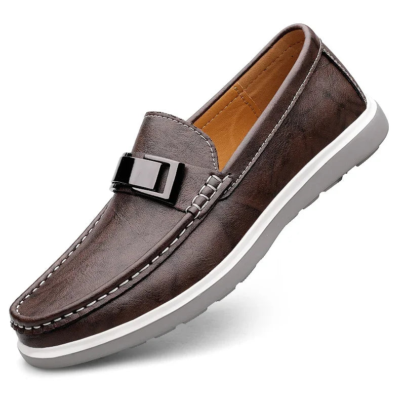 Embossed Leather Loafers