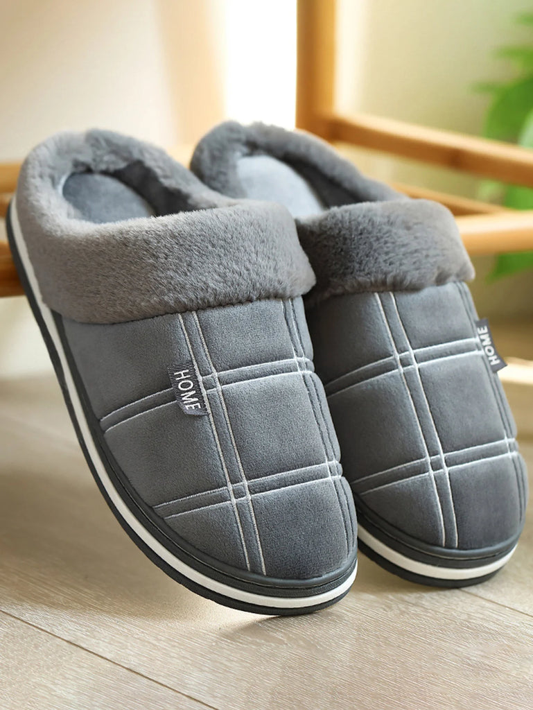 Men's Plaid Comfort House Slippers