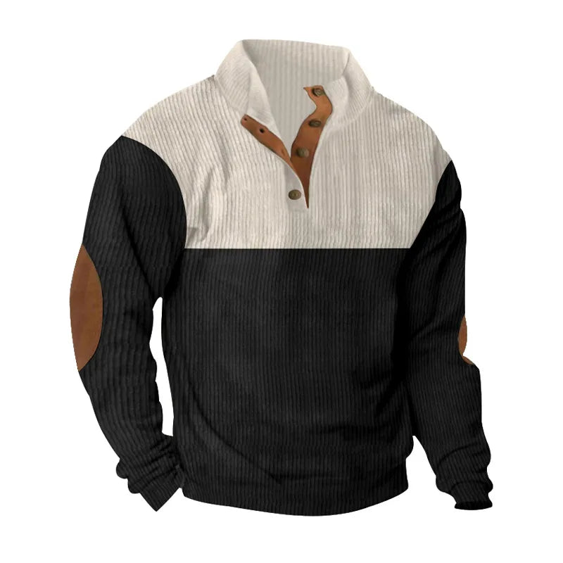Men’s Colour Block Corduroy Sweatshirt