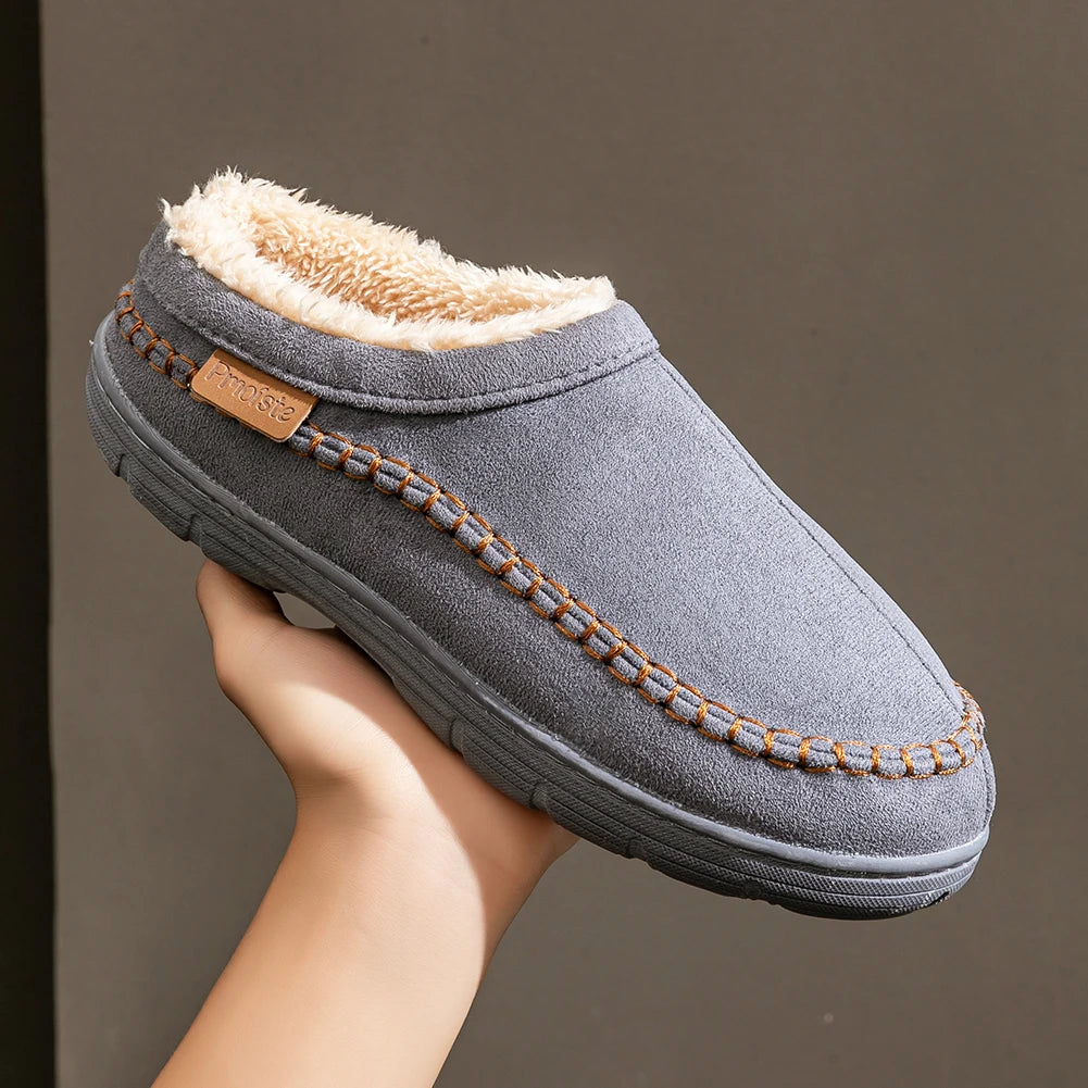 Men’s Non-Slip Plush Slip-On Warm Loafers