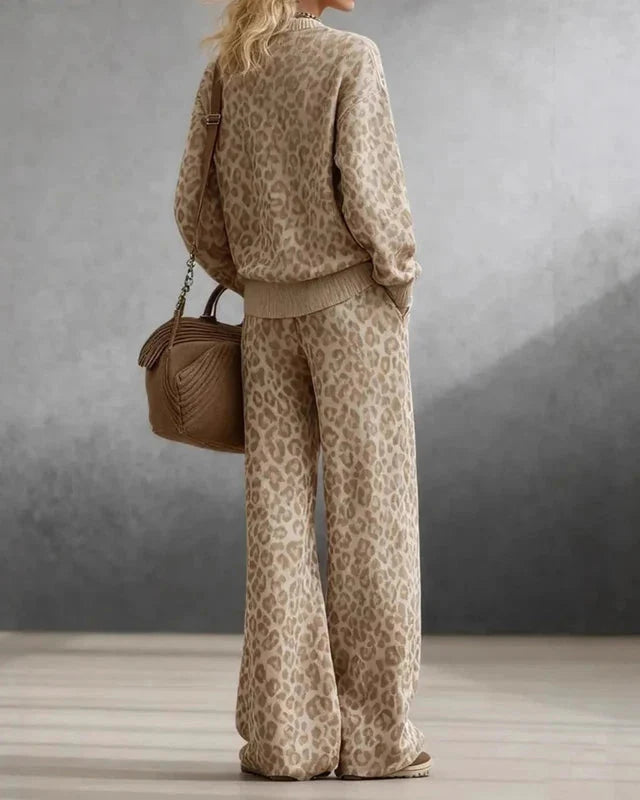 Women’s Leopard Print Knit Co Ord Set