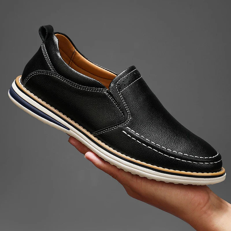 Men’s Split-Leather Slip-On Driving Loafers