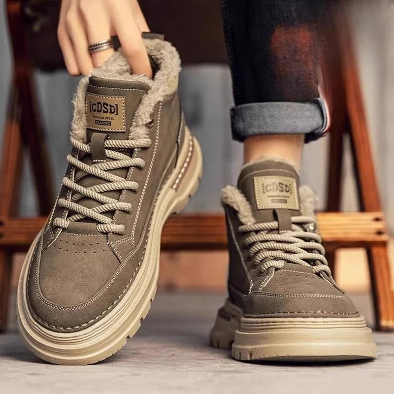 Men’s Plush-Lined High-Top Winter Grip Boots