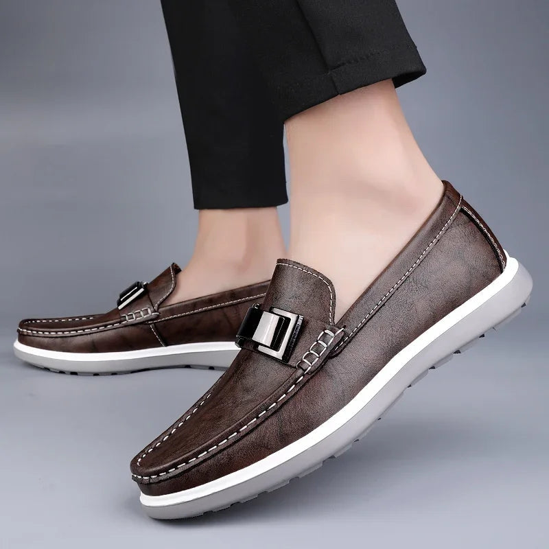 Embossed Leather Loafers