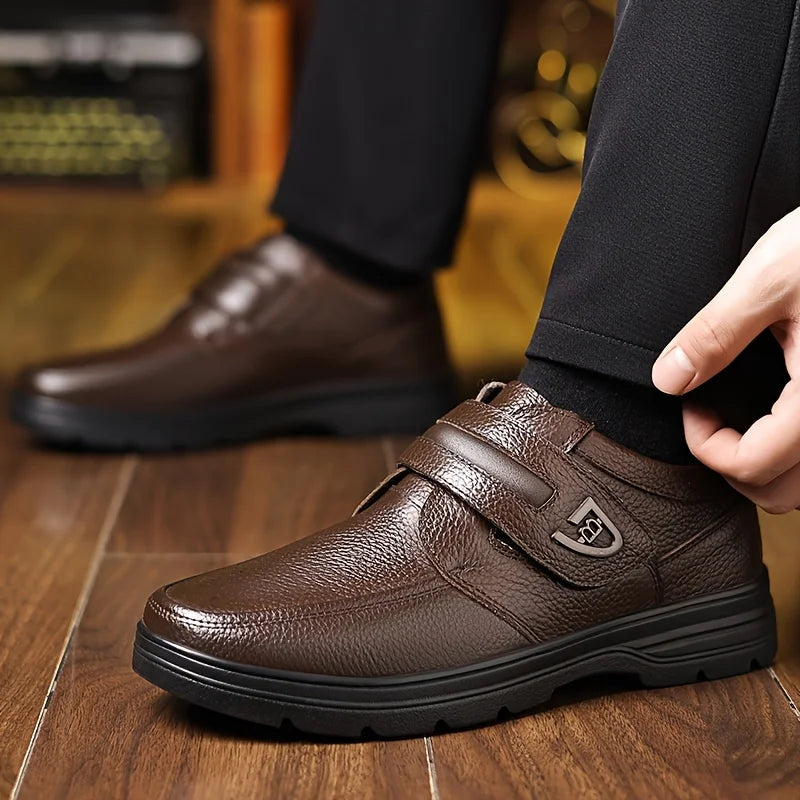 Men’s Retro Faux Leather Slip-On Loafers