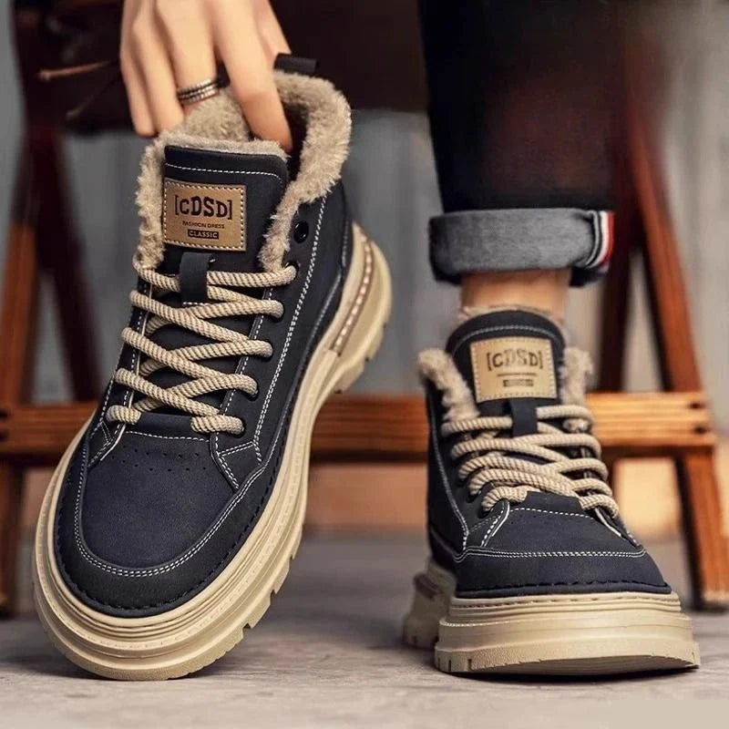 Men’s Plush-Lined High-Top Winter Grip Boots