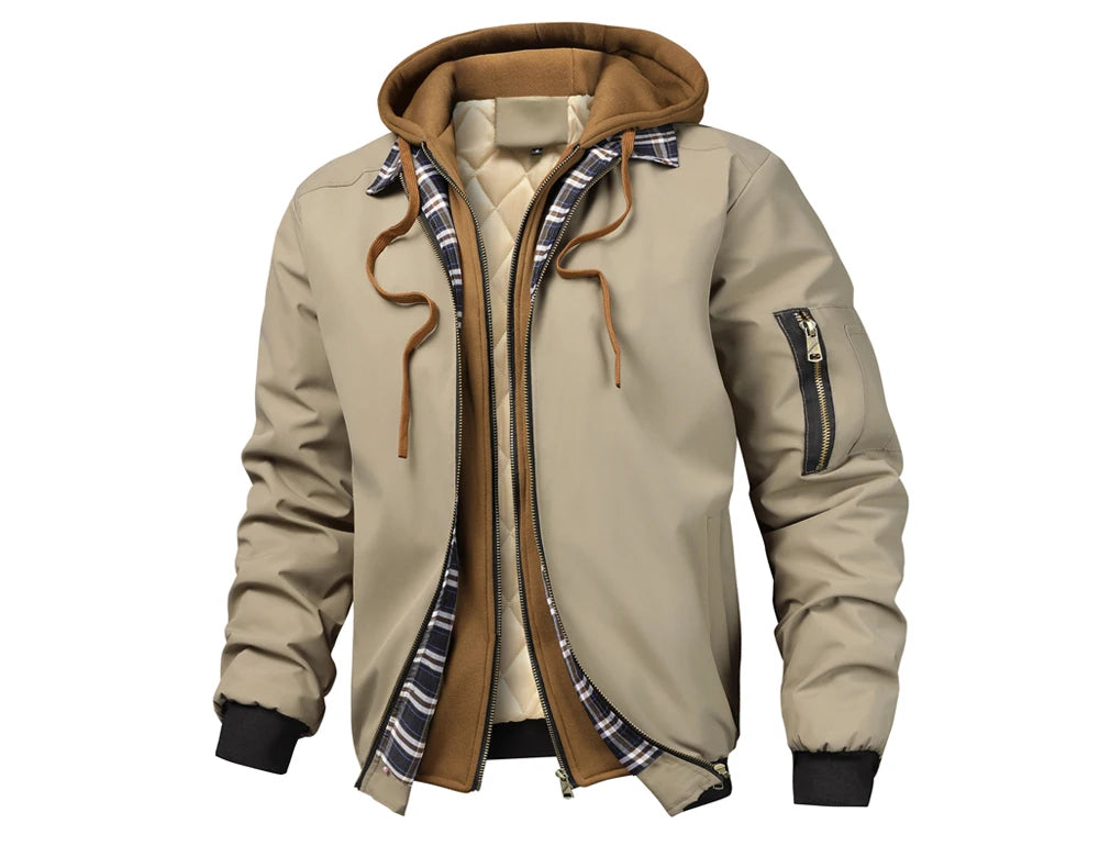 Men's Sylvain Hooded Air Force Jacket With Zipper