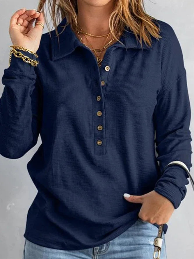 Women’s Breathable Cotton V-Neck Relaxed Shirt