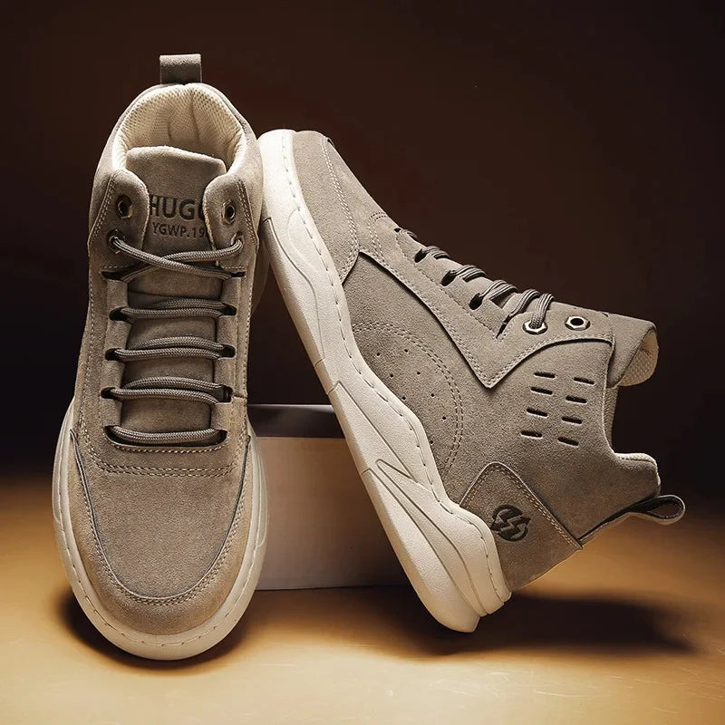 Men’s Suede Fleece-Lined Mid-Top Winter Trainers