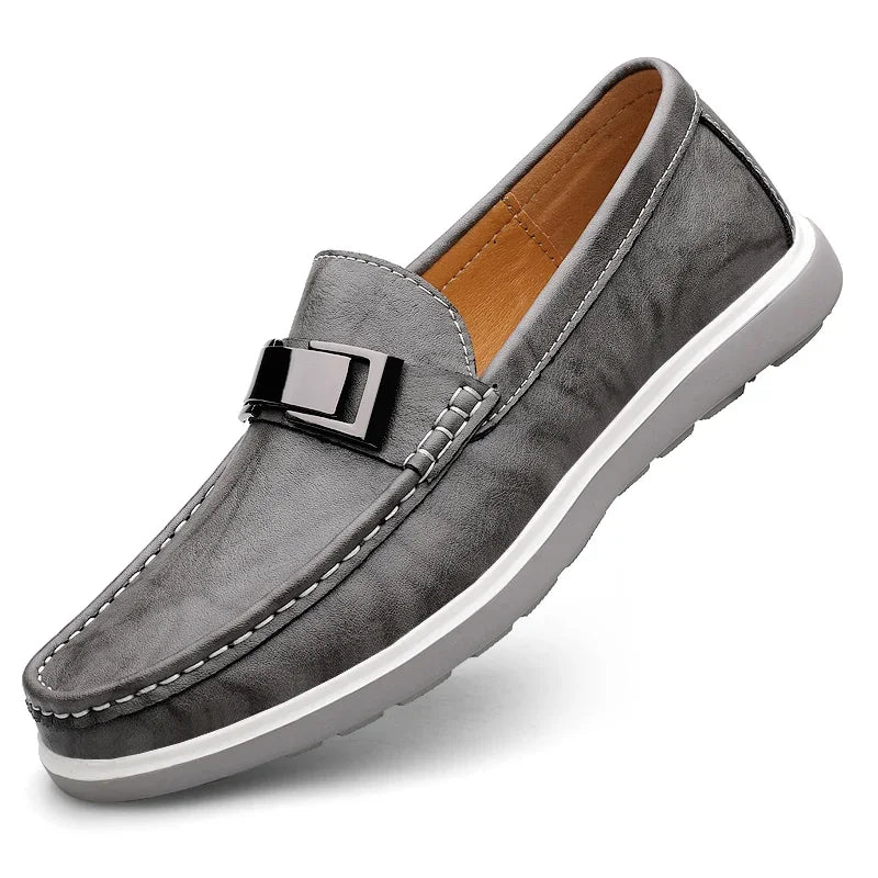 Embossed Leather Loafers