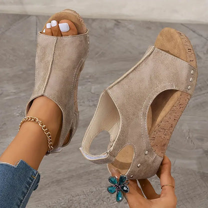Peep Toe Retro Sandals