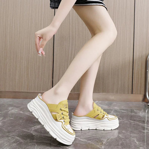 Women's sandals with a thick bottom