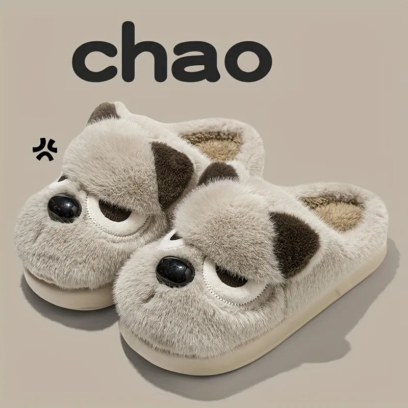 Women’s Puppy Plush Thick-Sole Winter Slippers