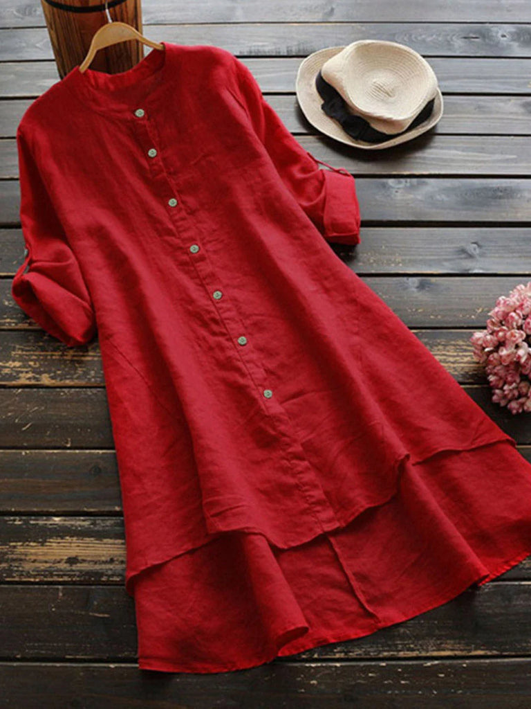 Casual Linen Shirt Dress