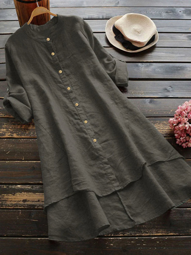 Casual Linen Shirt Dress