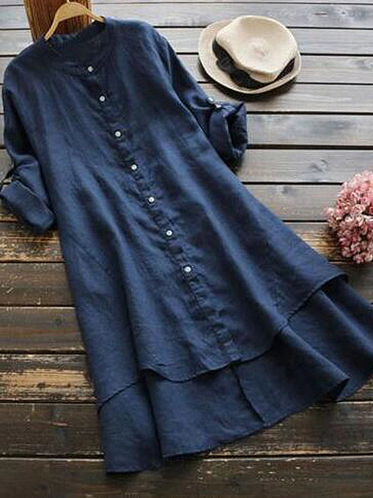 Casual Linen Shirt Dress