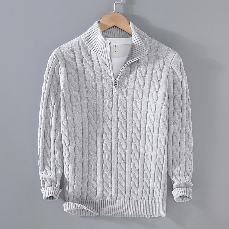 Men's Quarter-Zip Knitted Sweater